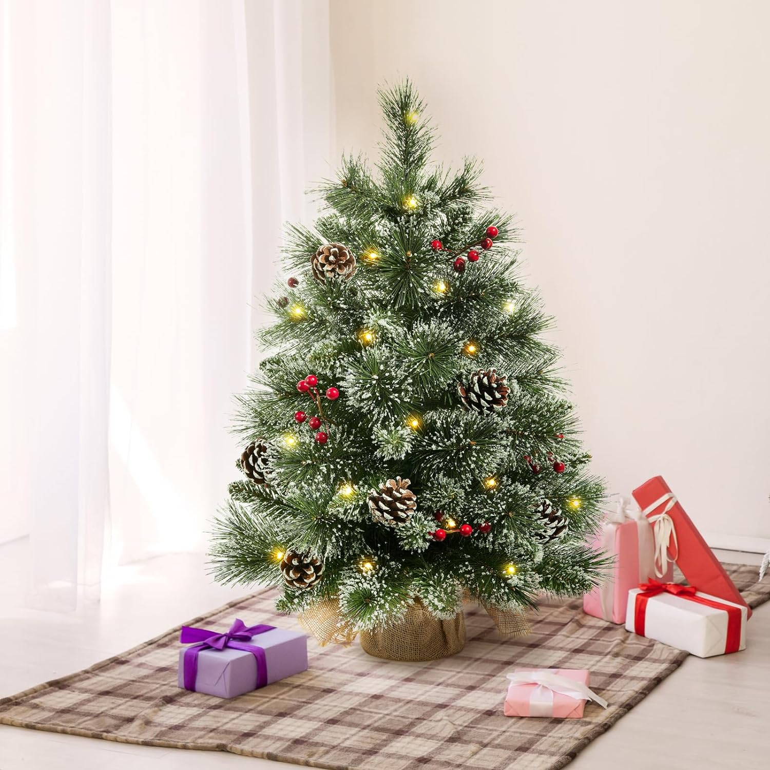 Mini Christmas Trees with Flocked Pine Needles Review